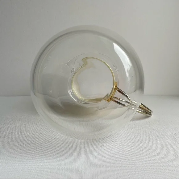 Vintage, MCM Minimalist Glass Carafe with Brass Handle - Picture 6 of 10